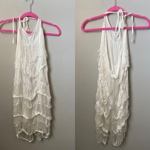 Off White Fringe backless Dress Size Large